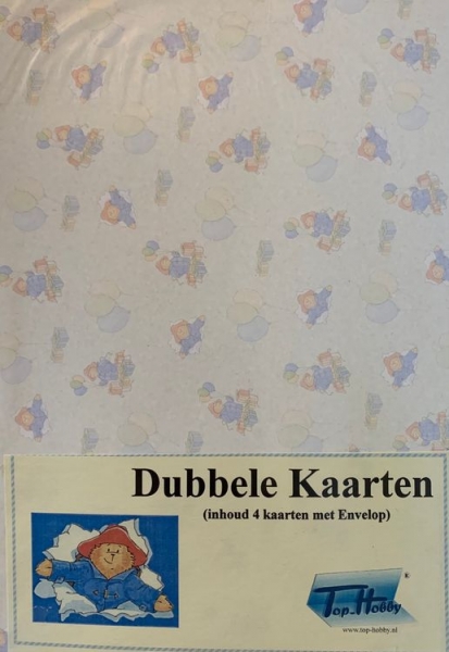 Set Doppelkarten zart mit Paddington Bear bedruckt, inkl. Couverts uni